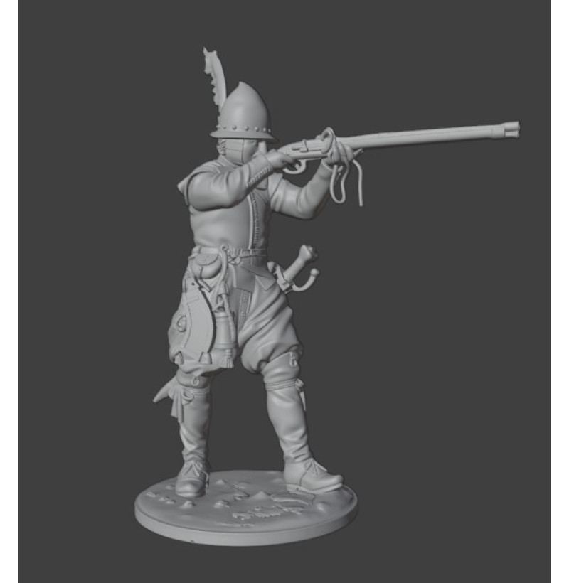 STL File “European Arquebusier (17th Century)” for 3D Printing