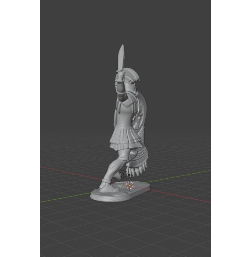 STL File: Ancient Greek Hoplite (Spartan Warrior) — Sword & Shield Miniature