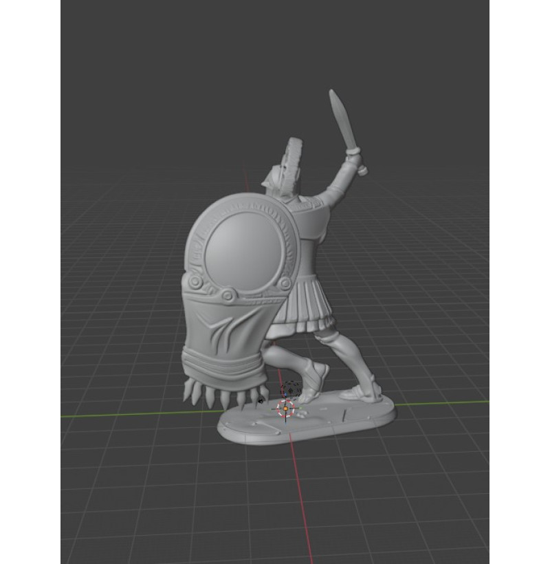 STL File: Ancient Greek Hoplite (Spartan Warrior) — Sword & Shield Miniature