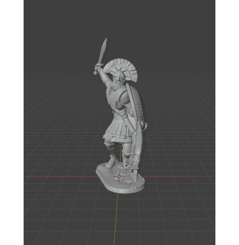 STL File: Ancient Greek Hoplite (Spartan Warrior) — Sword & Shield Miniature