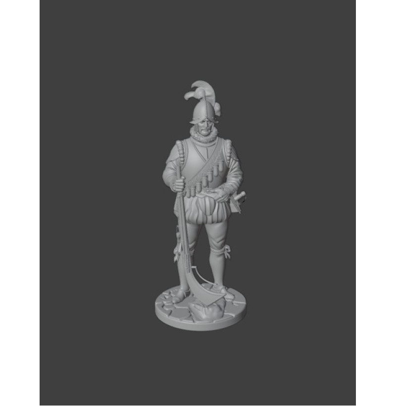 Renaissance City Militia Arquebusier (16th Century) — STL File for 3D Printing