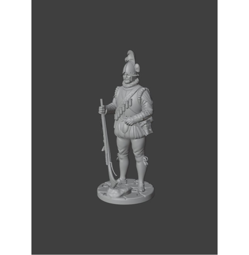 Renaissance City Militia Arquebusier (16th Century) — STL File for 3D Printing