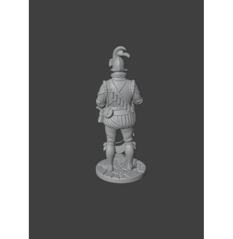 Renaissance City Militia Arquebusier (16th Century) — STL File for 3D Printing