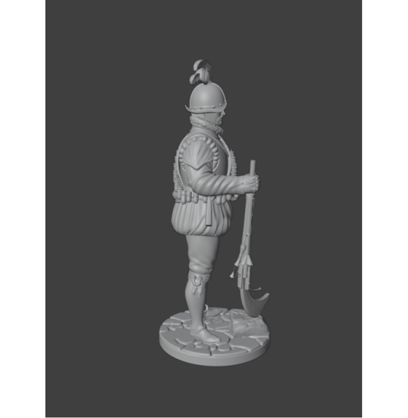 Renaissance City Militia Arquebusier (16th Century) — STL File for 3D Printing