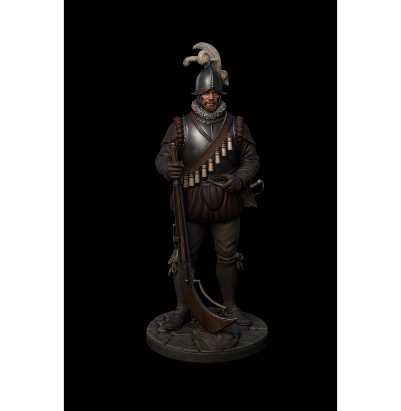 Renaissance City Militia Arquebusier (16th Century) — STL File for 3D Printing