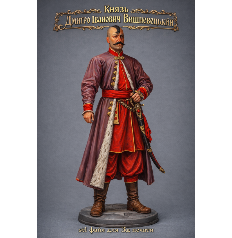 Collectible “Prince Dmytro Vyshnevetsky (Baida)” — STL File for 3D Printing (Instant Download)