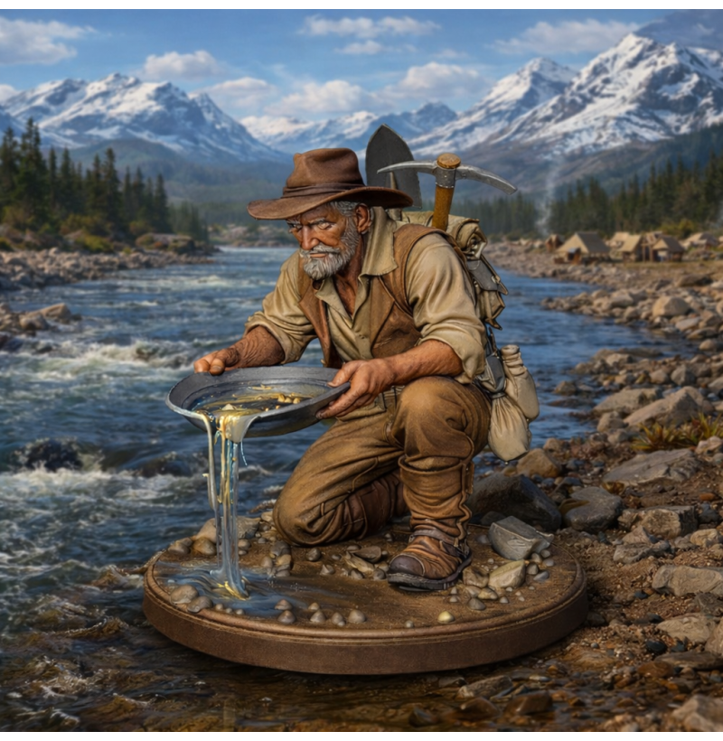 Klondike Gold Prospector — America, Gold Rush 1896–1899 | STL Model for 3D Printing