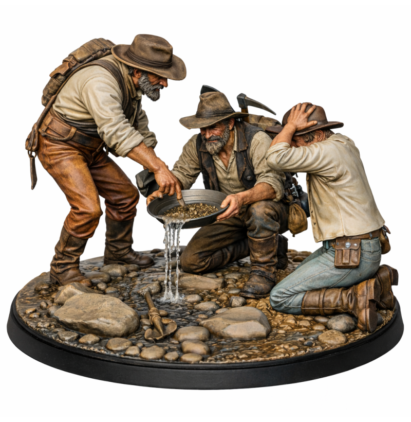 Klondike Gold Rush Prospectors — Historical Diorama for 3D Printing | 1896–1899