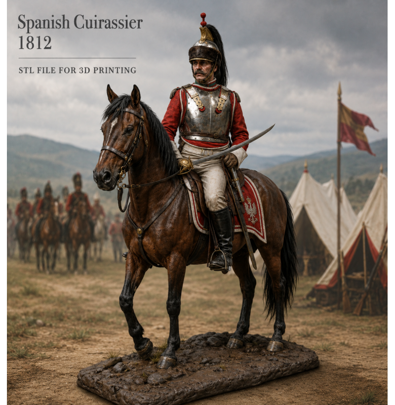 Spanish Cuirassier 1812 STL File for 3D Printing