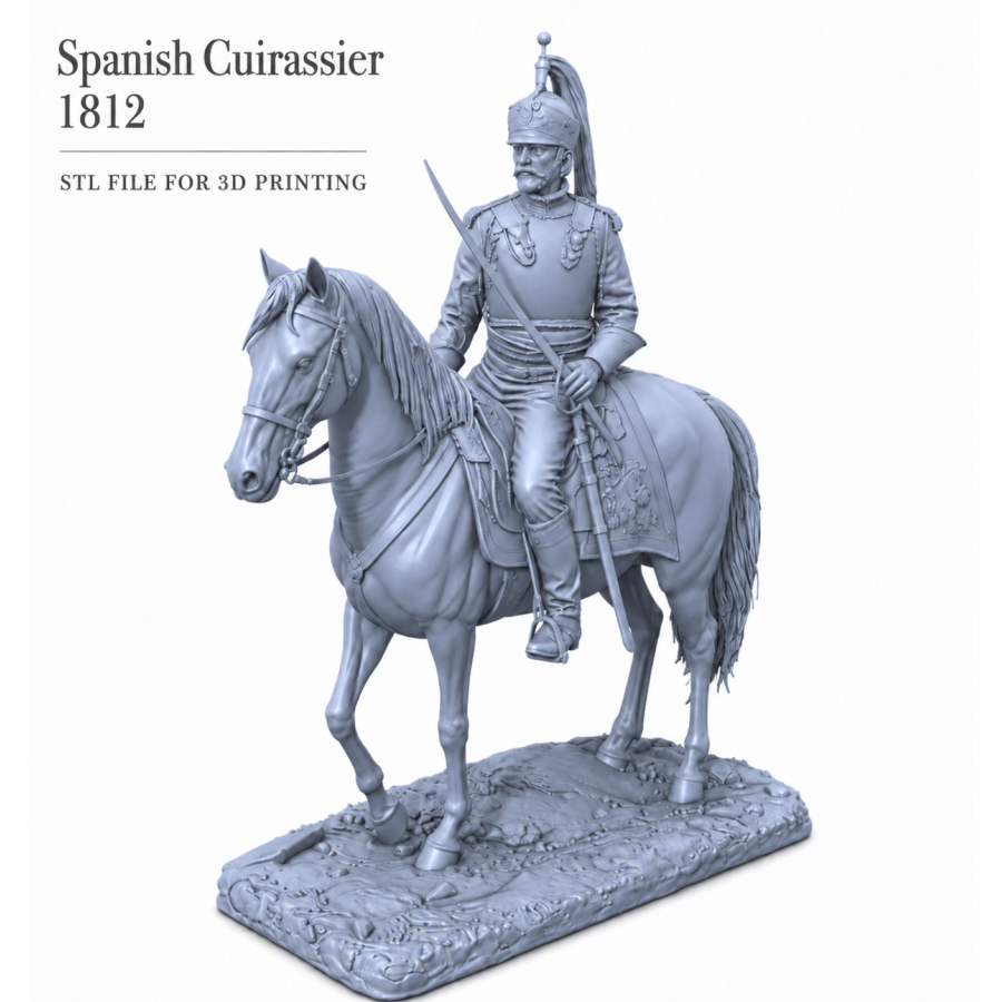 Spanish Cuirassier 1812 STL File for 3D Printing Spanish Cuirassier 1812 STL File for 3D Printing