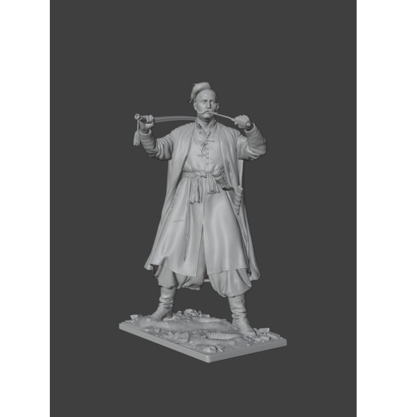 Cossack “With Fire and Sword” — Ukrainian Cossack Warrior STL for 3D Printing | 17th Century Historical Miniature | Wargames Diorama Painting | Instant Download