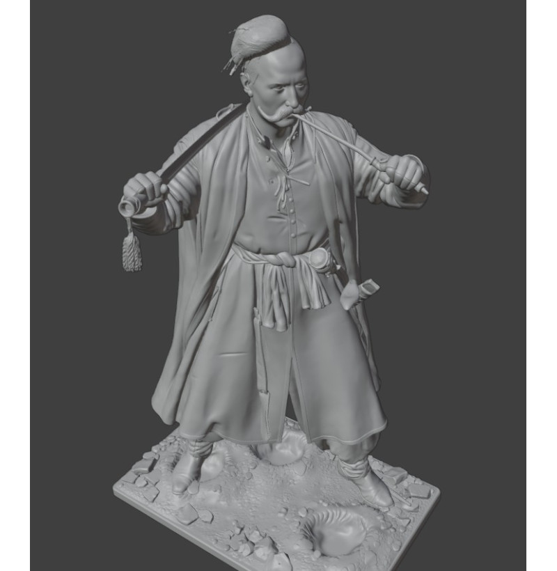 Cossack “With Fire and Sword” — Ukrainian Cossack Warrior STL for 3D Printing | 17th Century Historical Miniature | Wargames Diorama Painting | Instant Download