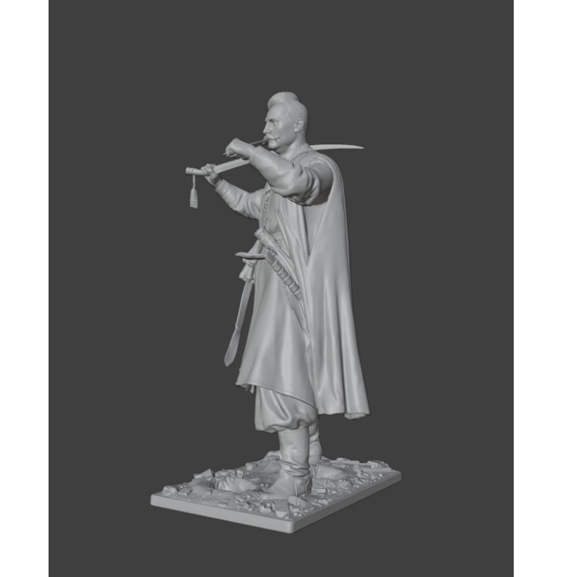 Cossack “With Fire and Sword” — Ukrainian Cossack Warrior STL for 3D Printing | 17th Century Historical Miniature | Wargames Diorama Painting | Instant Download