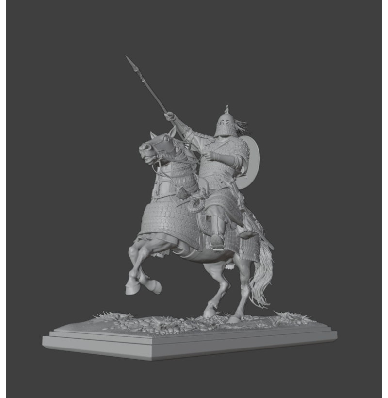 Mongol Warrior Rider STL – Armored Cavalry Miniature for 3D Printing