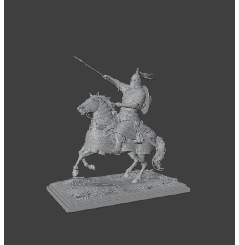 Mongol Warrior Rider STL – Armored Cavalry Miniature for 3D Printing
