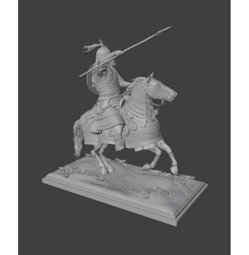 Mongol Warrior Rider STL – Armored Cavalry Miniature for 3D Printing