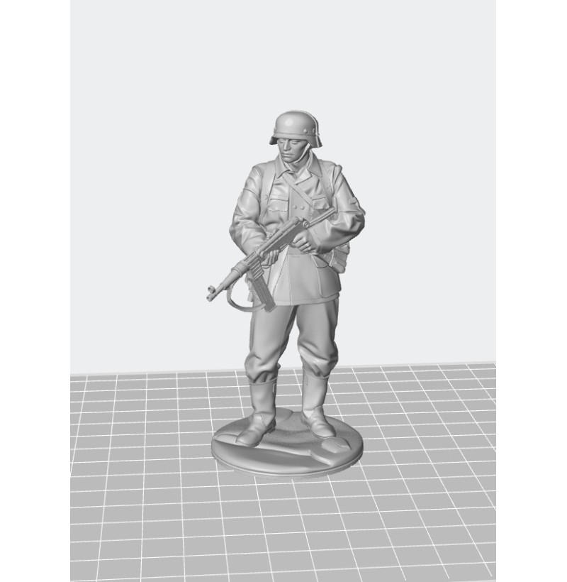 German WWII Soldier with MP40 — STL File for 3D Printing (Miniature)