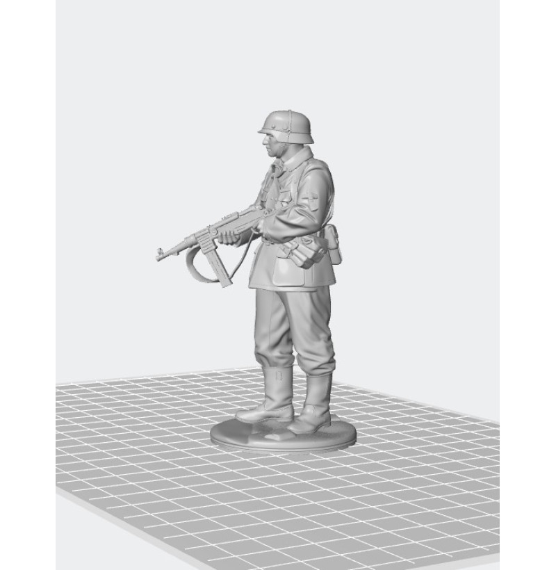 German WWII Soldier with MP40 — STL File for 3D Printing (Miniature)