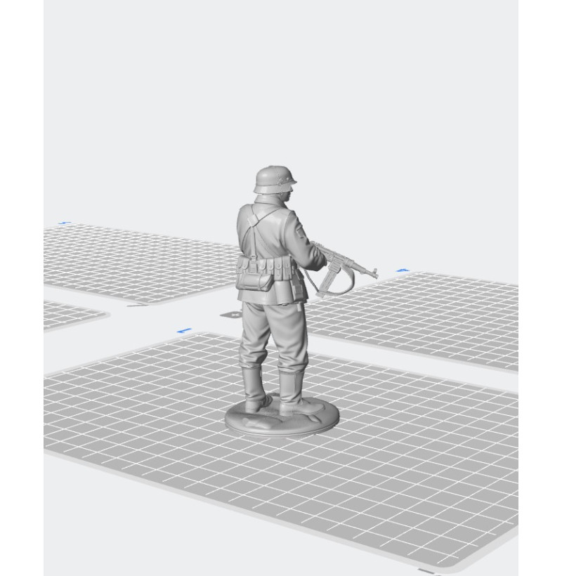 German WWII Soldier with MP40 — STL File for 3D Printing (Miniature)