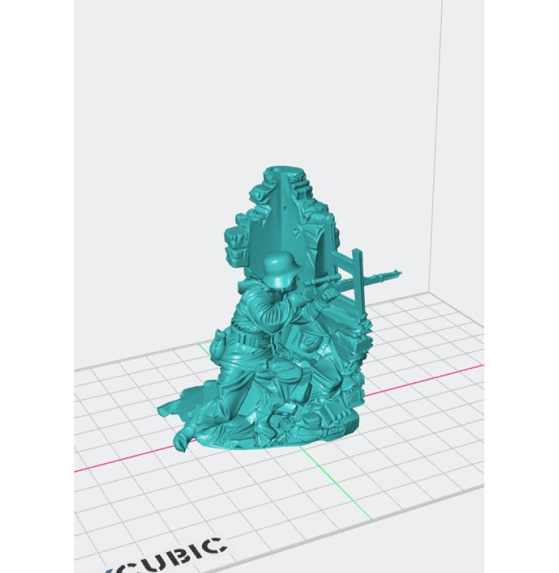 3D Printable STL: German Sniper Diorama (World War II)