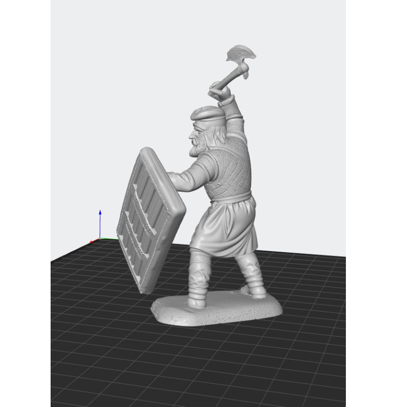 Persian Warrior with Axe & Shield — Ancient Persia STL for 3D Printing | Instant Download