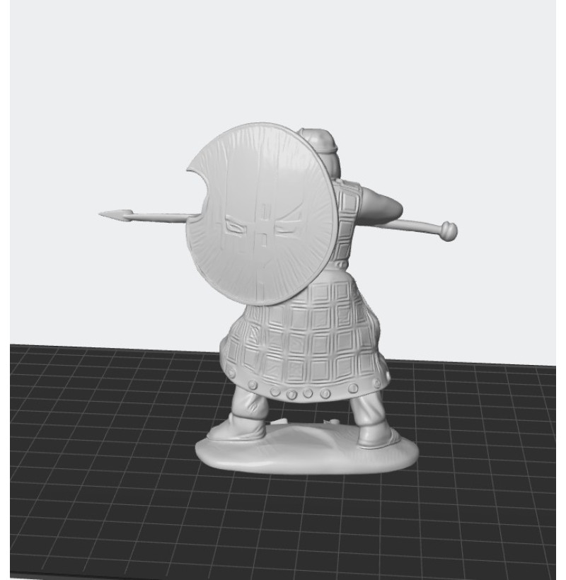 Persian Spearman with Shield — STL Files for 3D Printing | Wargames / Diorama / Painting | Instant Download