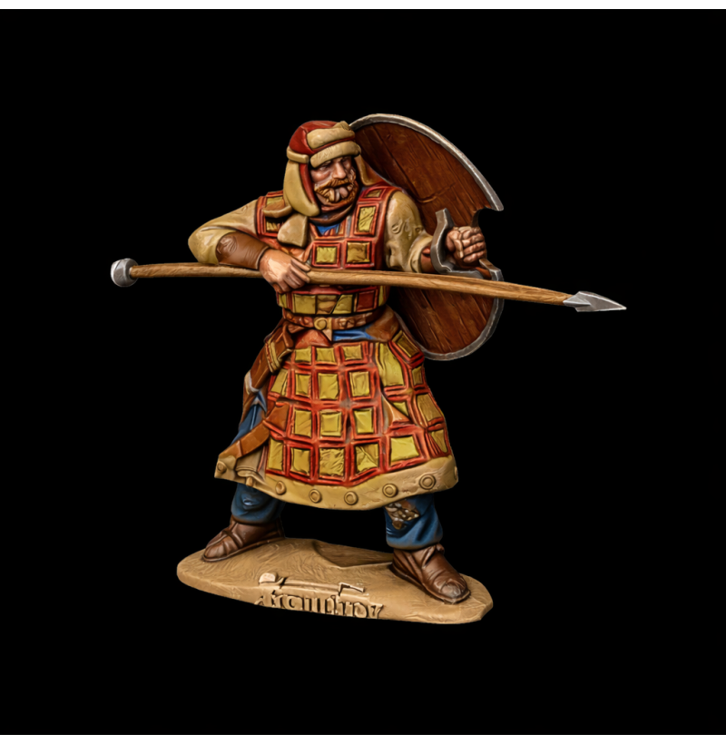 Persian Spearman with Shield — STL Files for 3D Printing | Wargames / Diorama / Painting | Instant Download