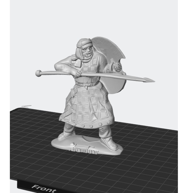 Persian Spearman with Shield — STL Files for 3D Printing | Wargames / Diorama / Painting | Instant Download