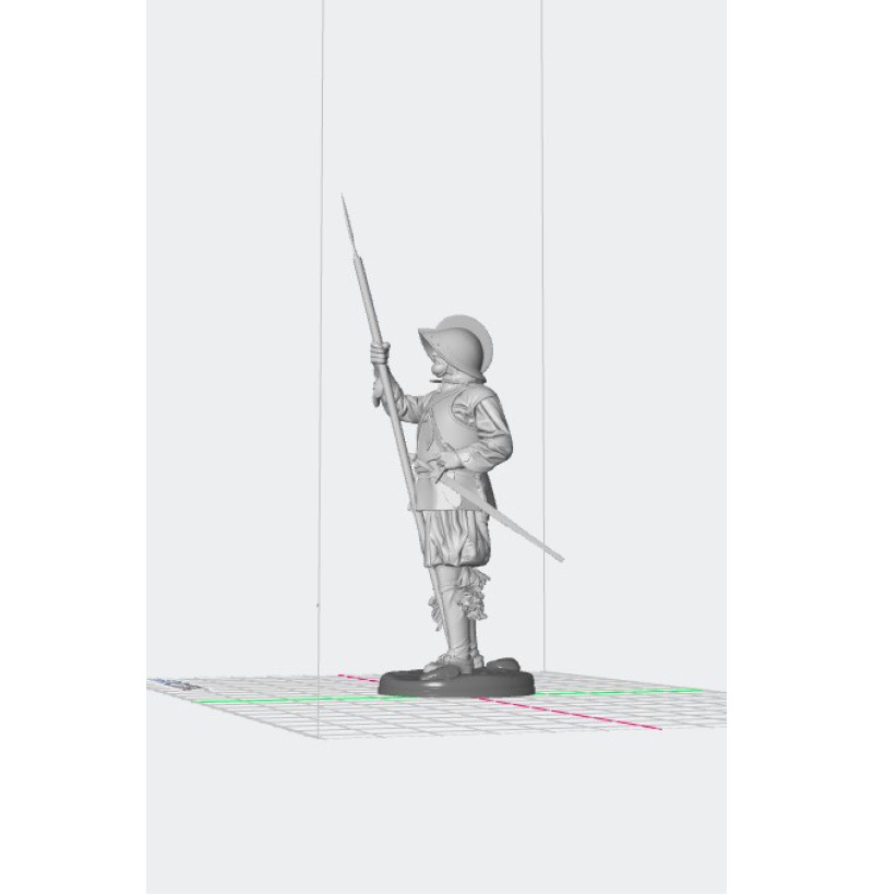 Buy STL File Historical Pikeman Miniature for 3D Printing