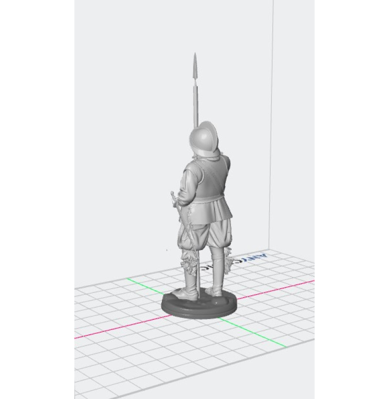 Buy STL File Historical Pikeman Miniature for 3D Printing