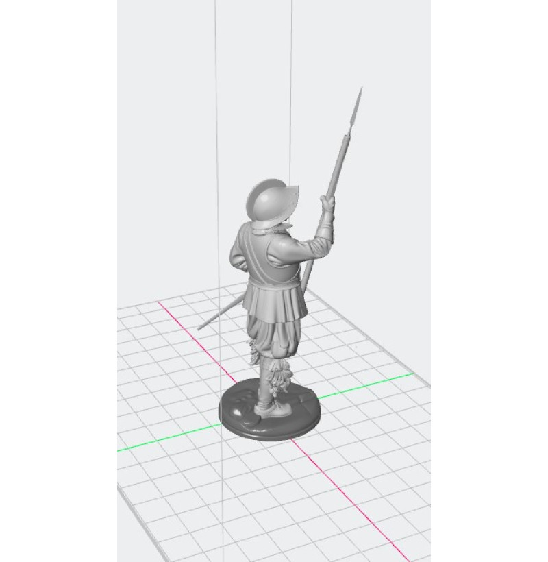 Buy STL File Historical Pikeman Miniature for 3D Printing