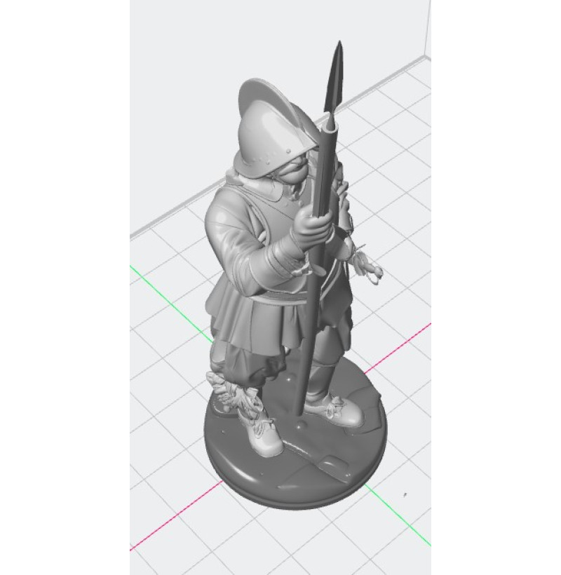 Buy STL File Historical Pikeman Miniature for 3D Printing