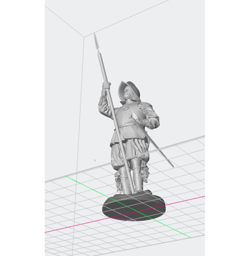 Buy STL File Historical Pikeman Miniature for 3D Printing