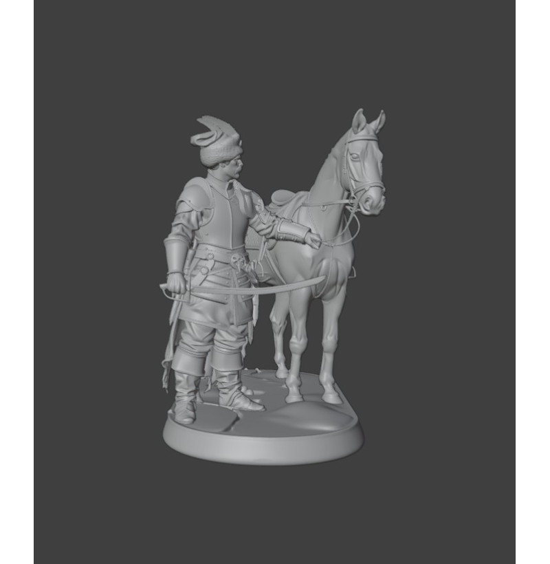 Polish Nobleman with Horse — “Szlachcic” Diorama STL | Buy 3D Printing File