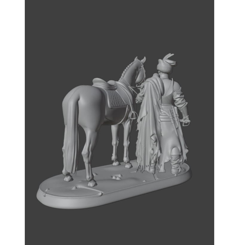 Polish Nobleman with Horse — “Szlachcic” Diorama STL | Buy 3D Printing File