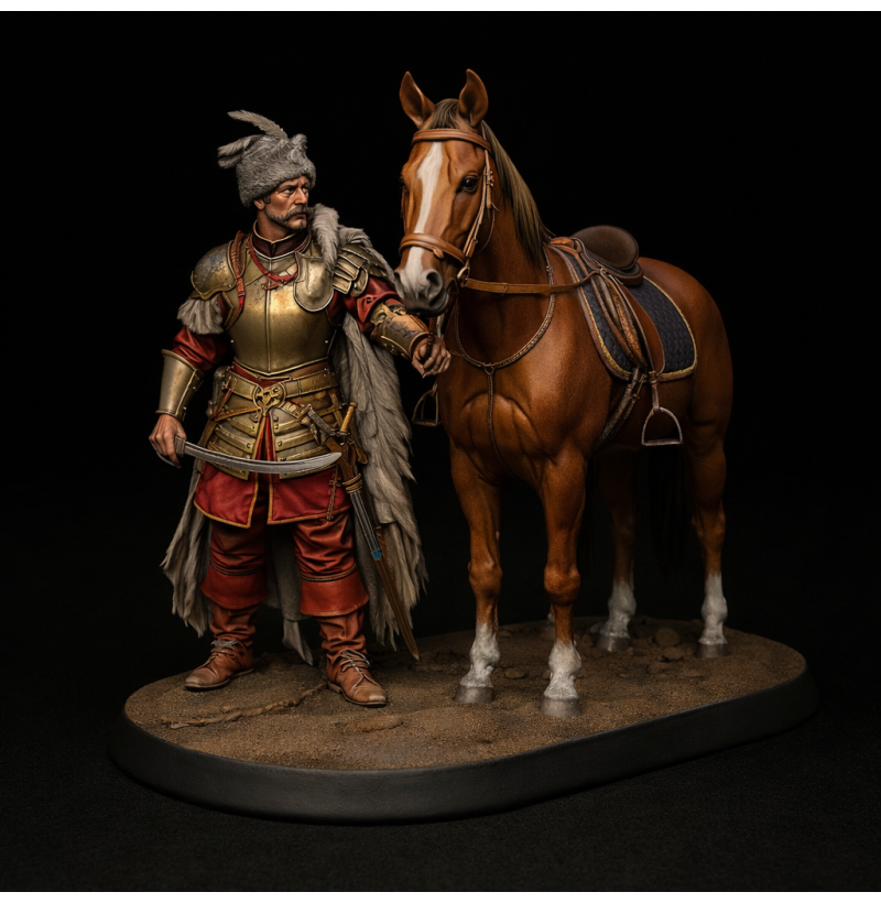 Polish Nobleman with Horse — “Szlachcic” Diorama STL | Buy 3D Printing File