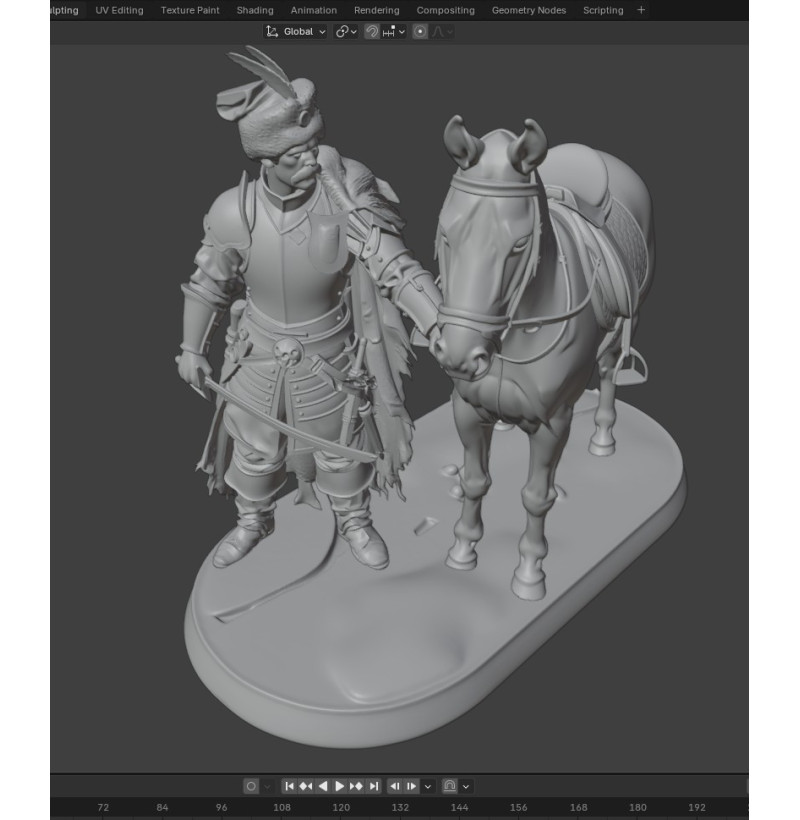 Polish Nobleman with Horse — “Szlachcic” Diorama STL | Buy 3D Printing File