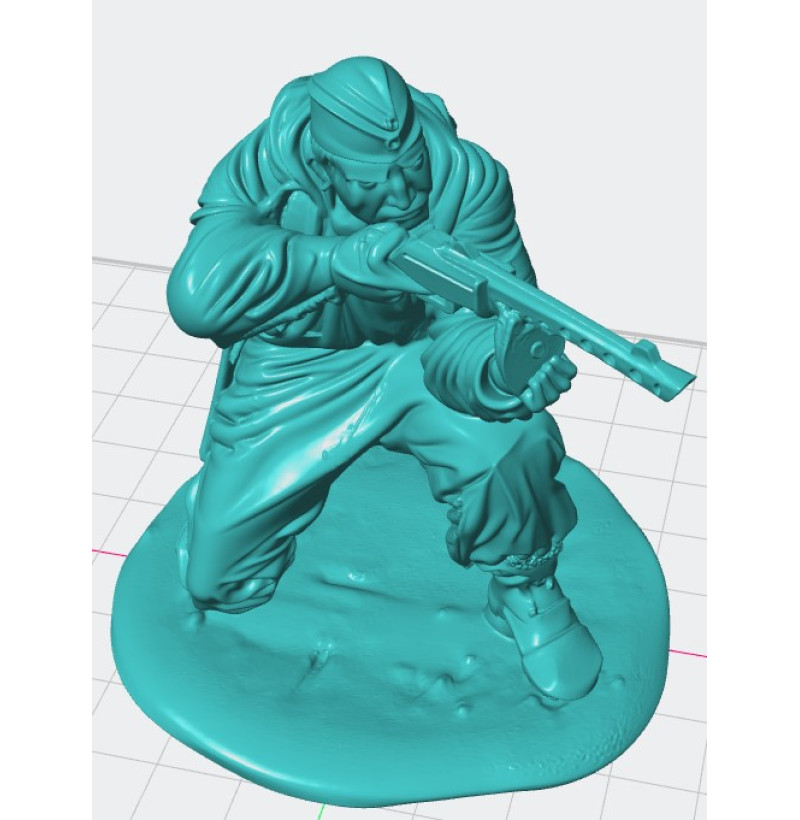 Soviet Soldier with PPSh-41 — STL File for 3D Printing