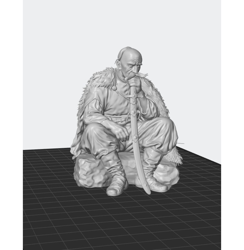 Old Cossack Warrior STL – Historical Miniature for 3D Printing