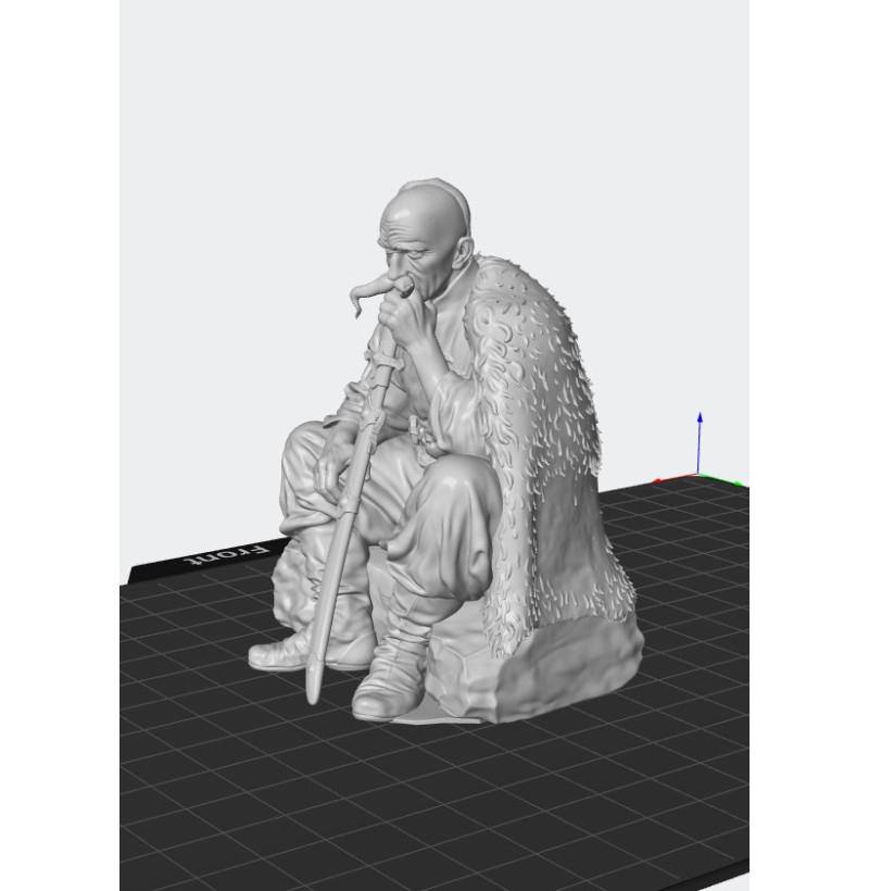 Old Cossack Warrior STL – Historical Miniature for 3D Printing