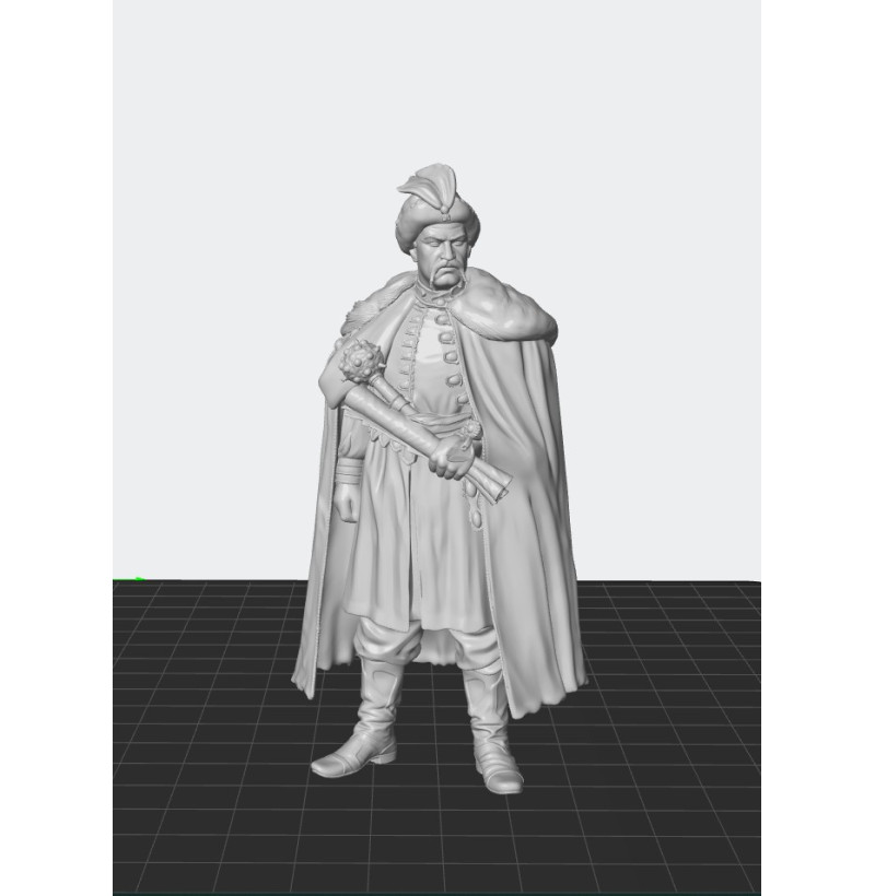 Bohdan Khmelnytsky — Cossack Hetman 17th Century | STL Miniature for 3D Printing