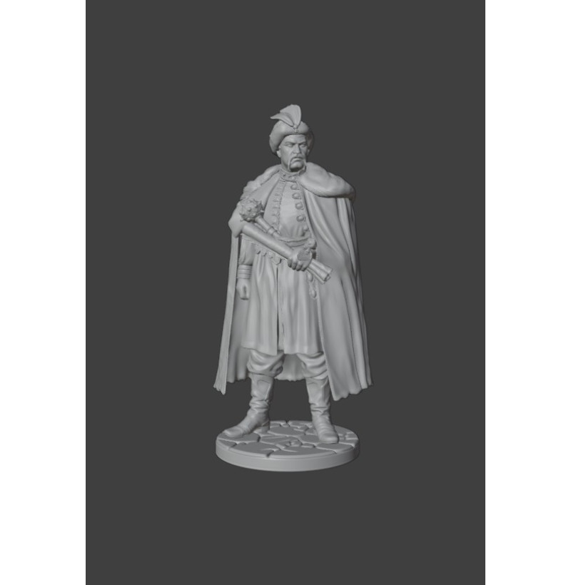 Bohdan Khmelnytsky — Cossack Hetman 17th Century | STL Miniature for 3D Printing