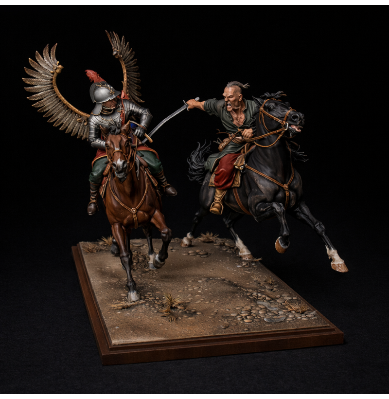 Cossack vs Winged Hussar Duel STL – Epic Cavalry Battle Miniature for 3D Printing