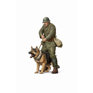 WWII German Soldier with Dog STL for 3D Printing – Military K9 Handler Miniature