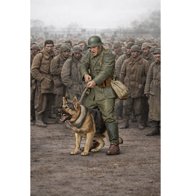 WWII German Soldier with Dog STL for 3D Printing – Military K9 Handler Miniature