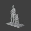 WWII German Soldier with German Shepherd STL for 3D Printing