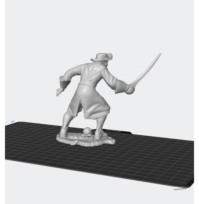 Pirate Swordsman with Cutlass (Golden Age of Piracy 1690–1730) — STL for 3D Printing | Instant Download