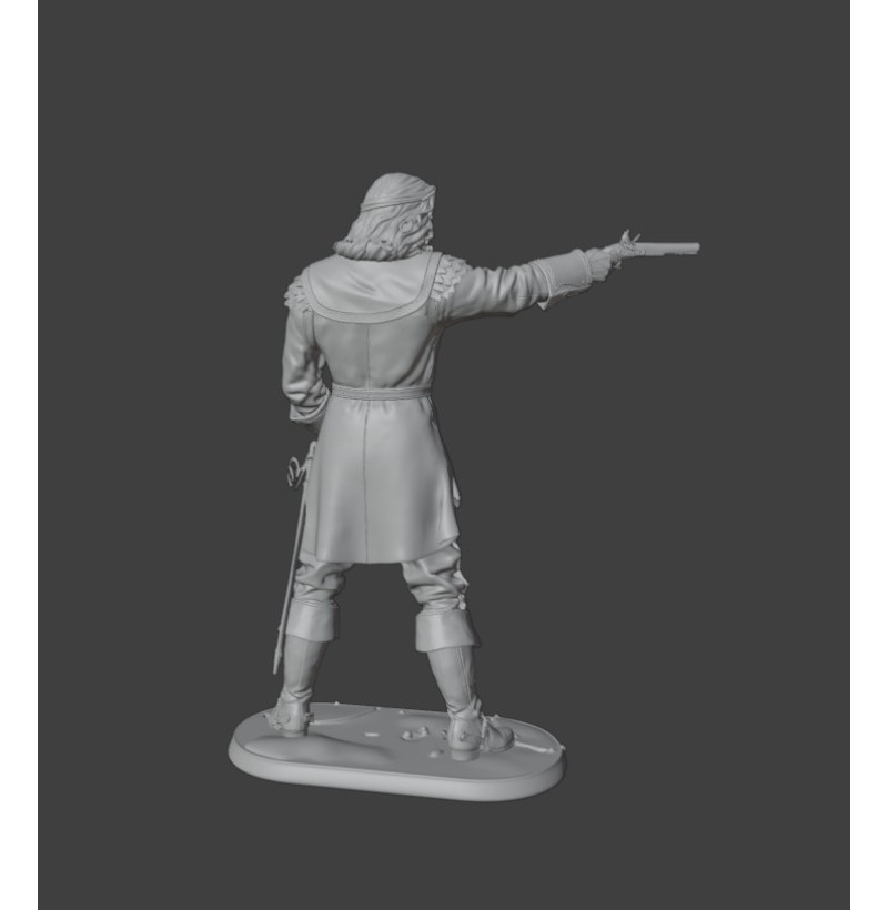 Collectible “Pirate Captain” Miniature – STL File for 3D Printing (Instant Download)