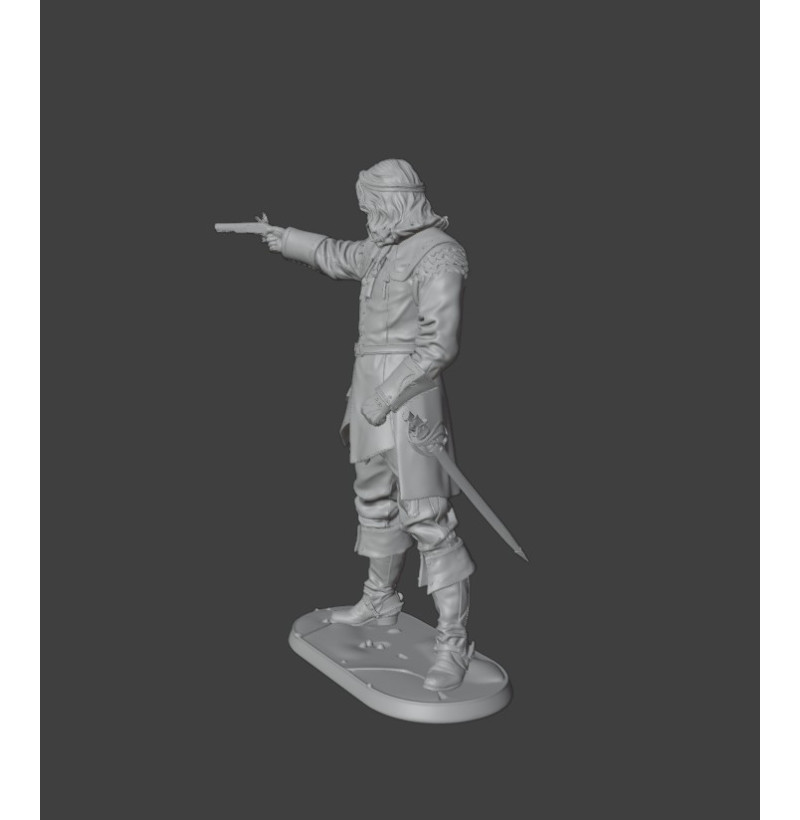 Collectible “Pirate Captain” Miniature – STL File for 3D Printing (Instant Download)