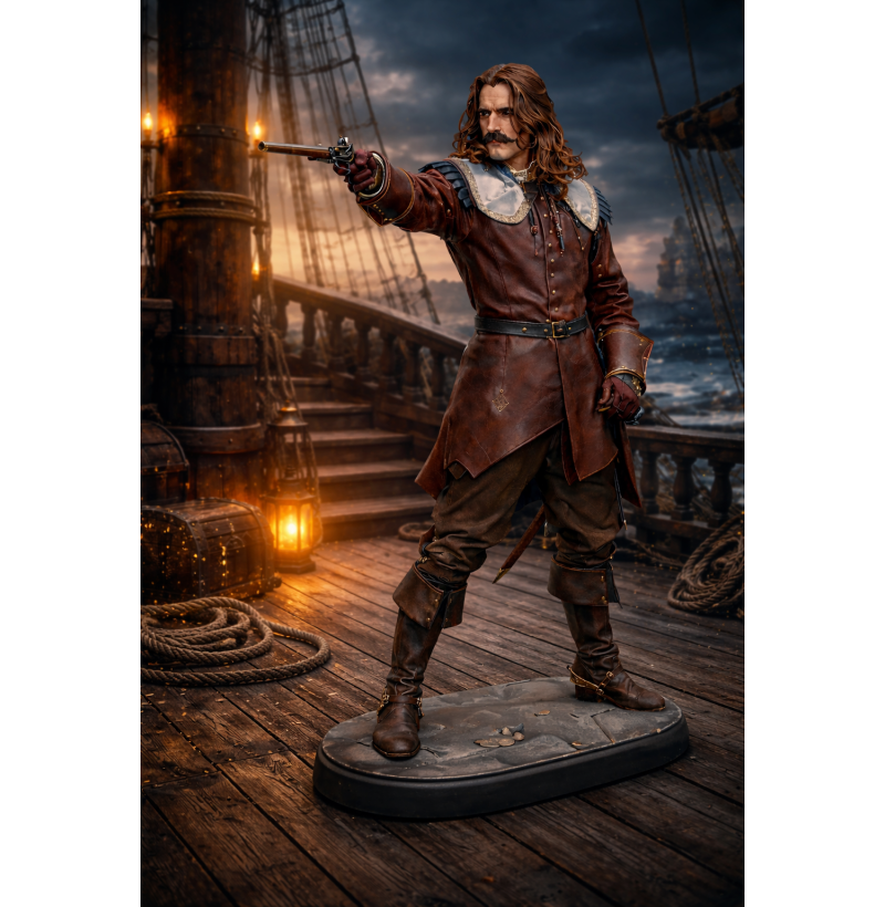 Collectible “Pirate Captain” Miniature – STL File for 3D Printing (Instant Download)